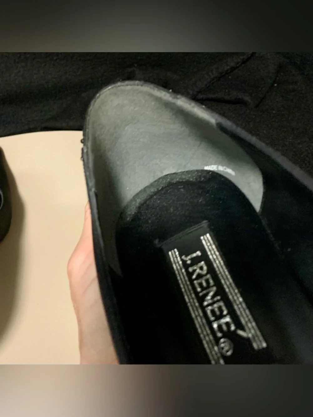 J. Renee Vintage Black Beaded Evening Pumps Heels 9.5M Leather Sole Original Box